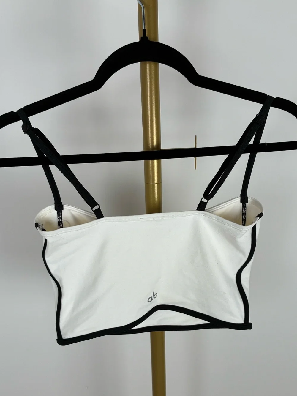 ALO Yoga Cream Mini Skirt with Black Contrast Trim